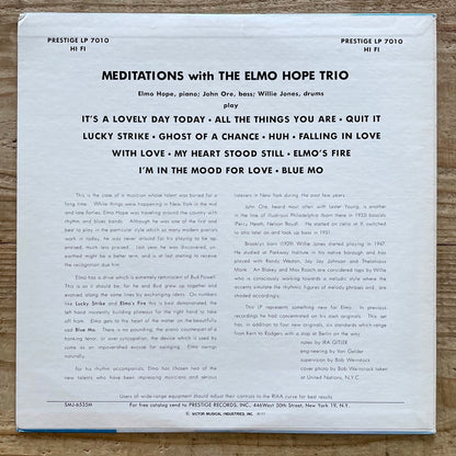 ELMO HOPE TRIO / MEDITATION on Prestige - Japan MONO LP SMJ-6535
