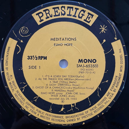 ELMO HOPE TRIO / MEDITATION on Prestige - Japan MONO LP SMJ-6535