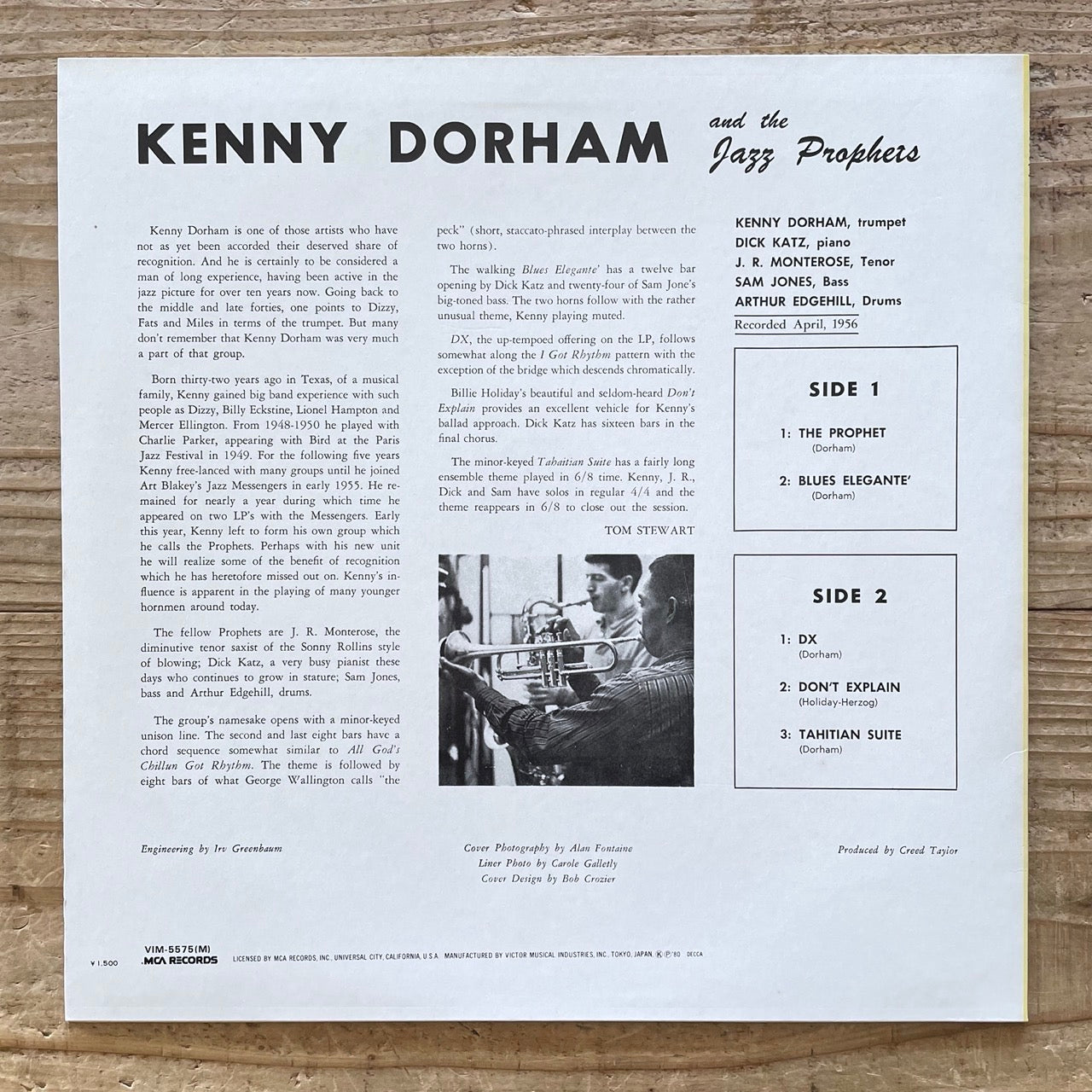 KENNY DORHAM AND THE JAZZ PROPHETS VOL.1 on ABC-Paramount - Japan MONO LP NM VIM-5575