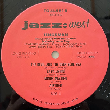 LAWRENCE MARABLE QUARTET feat. JAMES CLAY / TENORMAN on Jazz West - Japan LP NM TOJJ-5818