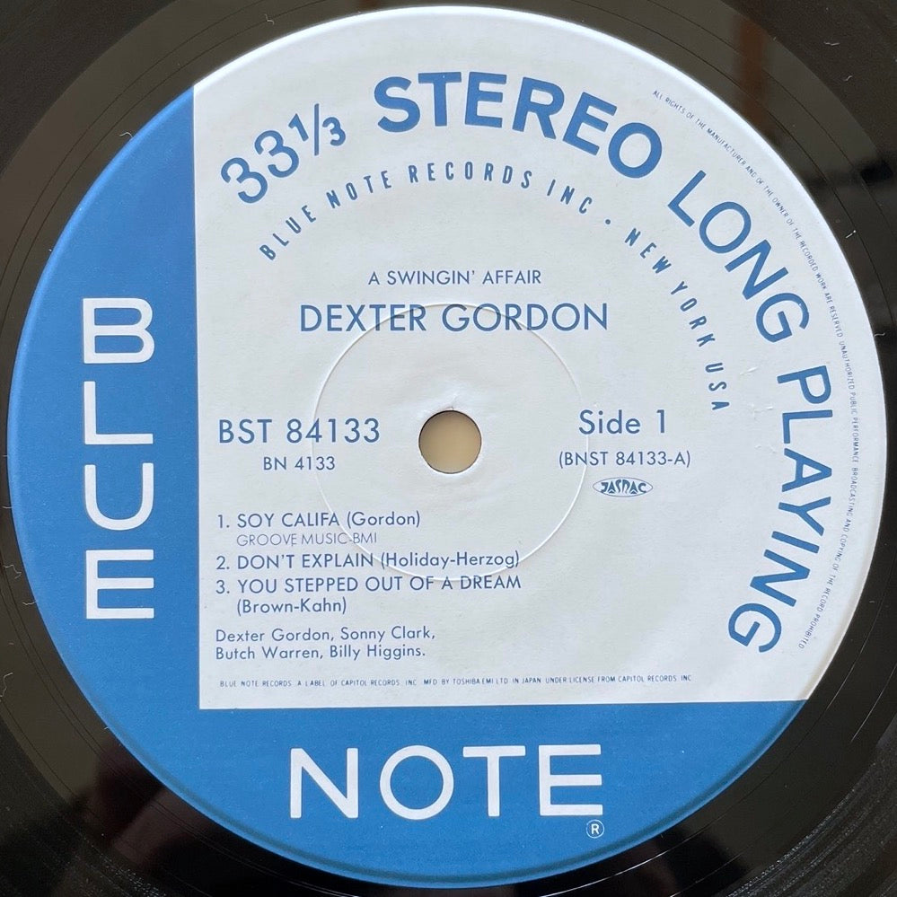 DEXTER GORDON / A SWINGIN' AFFAIR on Blue Note - Japan LP NM BN4133 obi