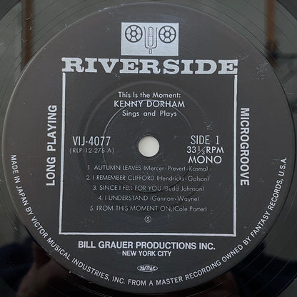 KENNY DORHAM / THIS IS THE MOMENT - Sings and Plays  on Riverside - Japan LP VIJ-4077 obi