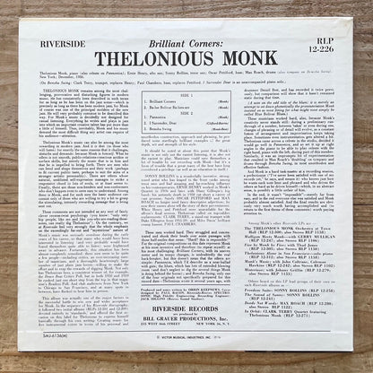 THELONIOUS MONK / BRILLIANT CORNERS on Riverside - Japan LP NM SMJ-6136