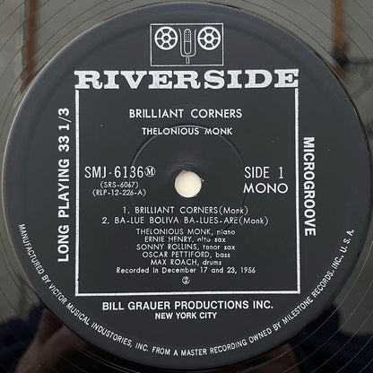 THELONIOUS MONK / BRILLIANT CORNERS on Riverside - Japan LP NM SMJ-6136