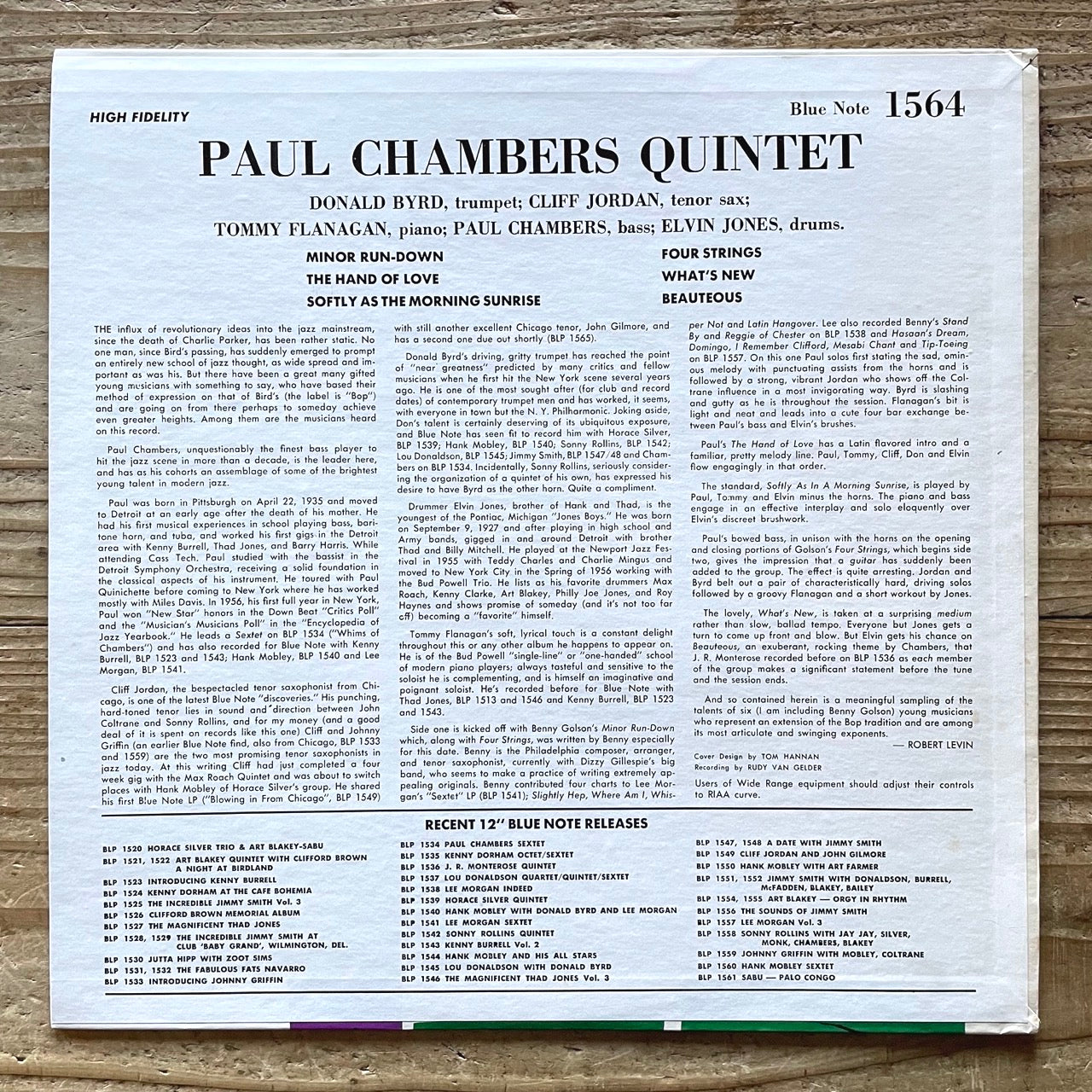 PAUL CHAMBERS QUINTET on Blue Note BLP1564 - US UA MONO LP