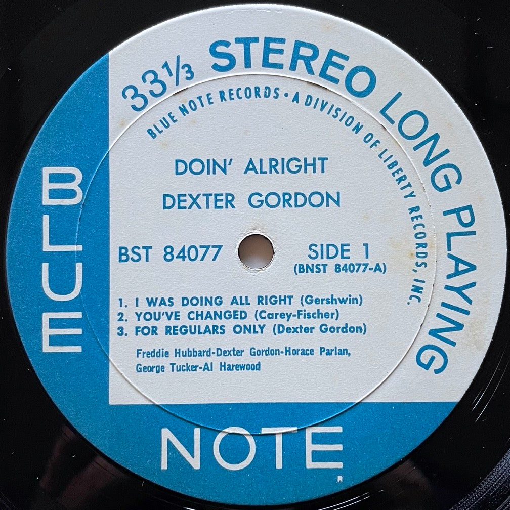 DEXTER GORDON / DOIN' ALRIGHT on Blue Note - US Liberty RVG BST-84077