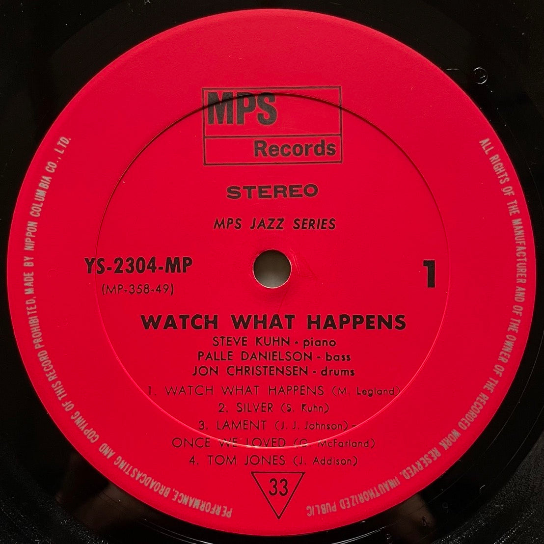 STEVE KUHN TRIO / WATCH WHAT HAPPENS! on German MPS - Japan GF LP YS-2304-MP