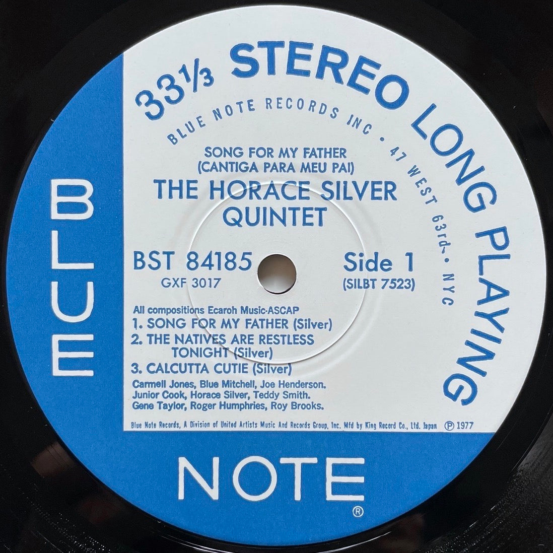 HORACE SILVER QUINTET / SONG FOR MY FATHER - Japan Blue Note King LP GXF-3017