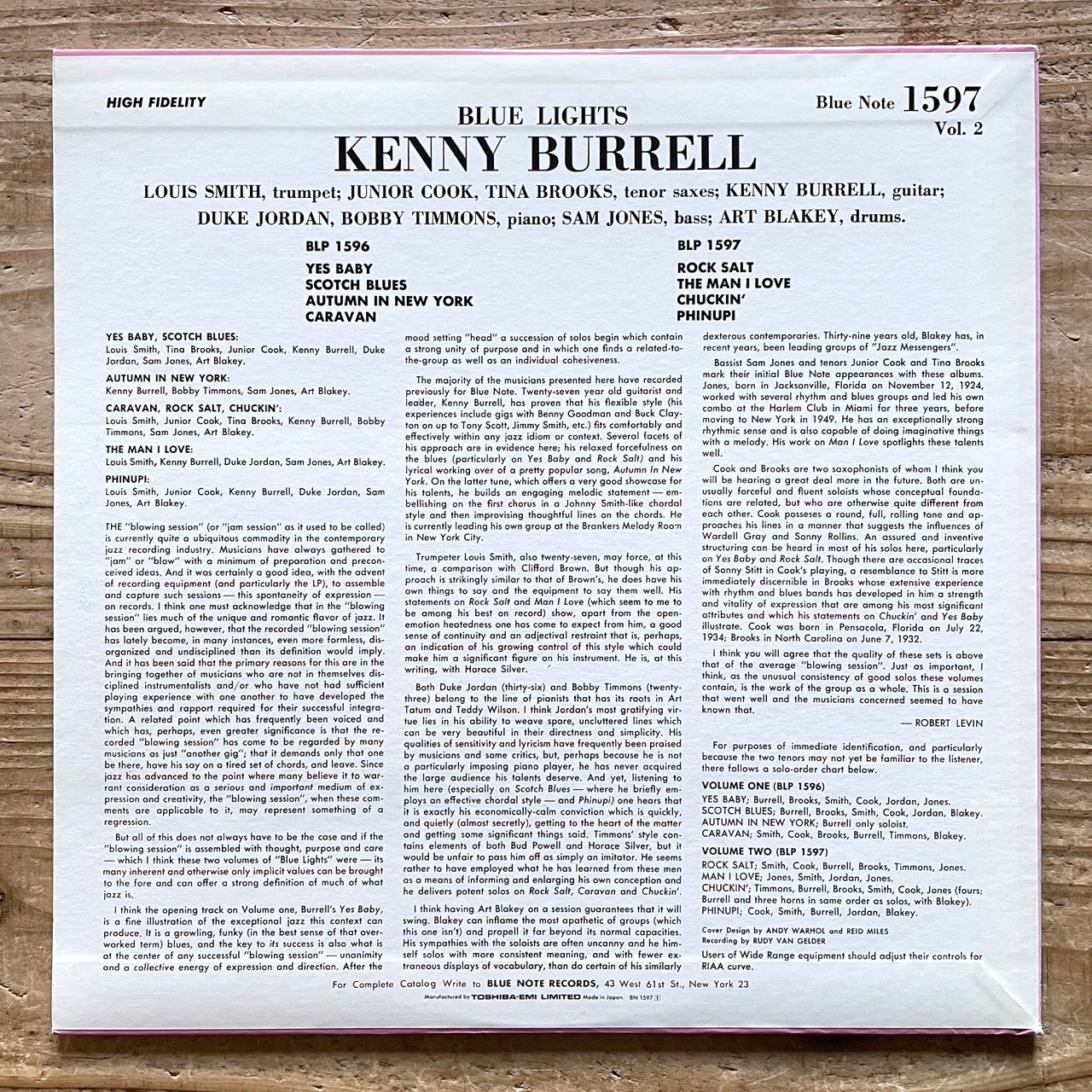 KENNY BURRELL / BLUE LIGHTS VOL.2 on Blue Note - Japan MONO LP NM BN-1597