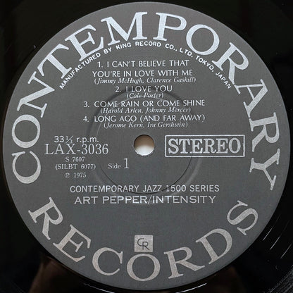 ART PEPPER  / INTENSITY on Contemporary - Japan King LP NM LAX-3036