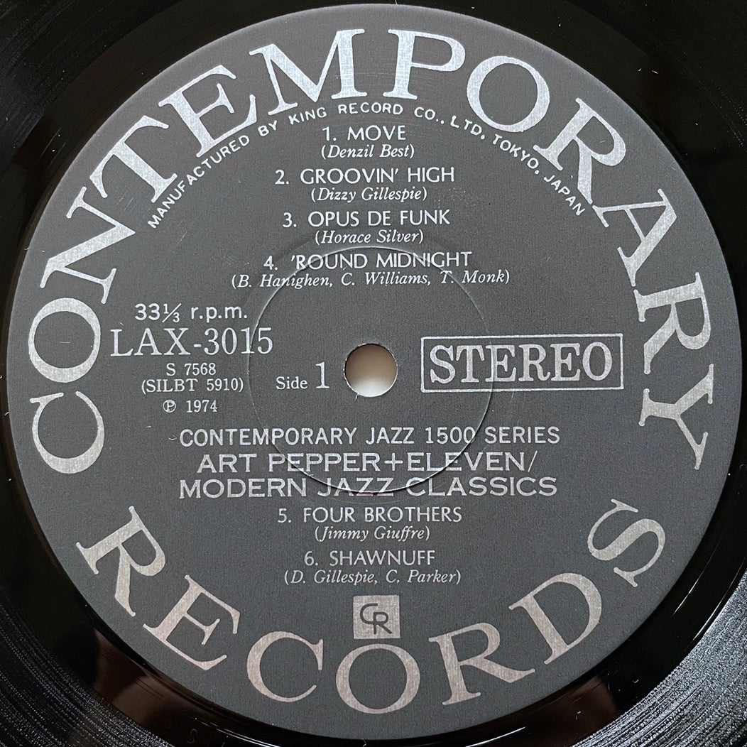 ART PEPPER + ELEVEN / MODERN JAZZ CLASSICS  on Contemporary - Japan King LP NM LAX-3015