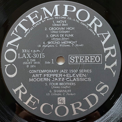ART PEPPER + ELEVEN / MODERN JAZZ CLASSICS  on Contemporary - Japan King LP NM LAX-3015