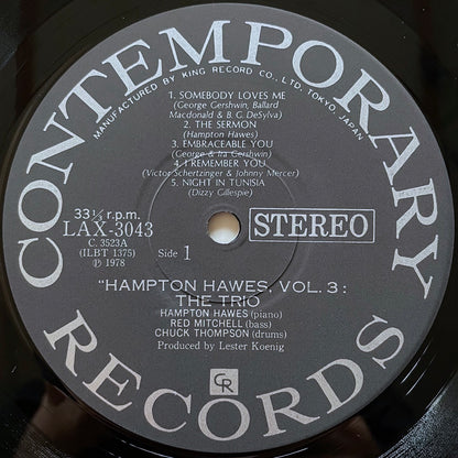HAMPTON HAWES / VOL.3 THE TRIO EVERYBODY LIKES on Contemporary - Japan King LP NM LAX-3043