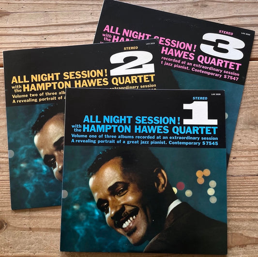HAMPTON HAWES QUARTET / ALL NIGHT SESSION VOL.1,2,3 (3 LP SET) on Contemporary - Japan King LP NM LAX-3028,3029,3030