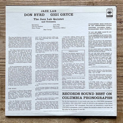 DONALD BYRD - GIGI GRYCE / THE JAZZ LAB QUINTET on Columbia - Japan CBS/SONY LP NM 15AP 552
