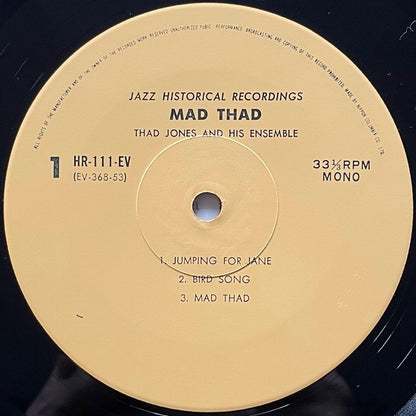 THAD JONES / MAD THAD on Period - Japan MONO LP NM HR-111-EV
