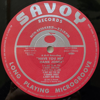 HANK JONES / HAVE YOU MET HANK JONES on Savoy - Japan LP obi MGJ-12084