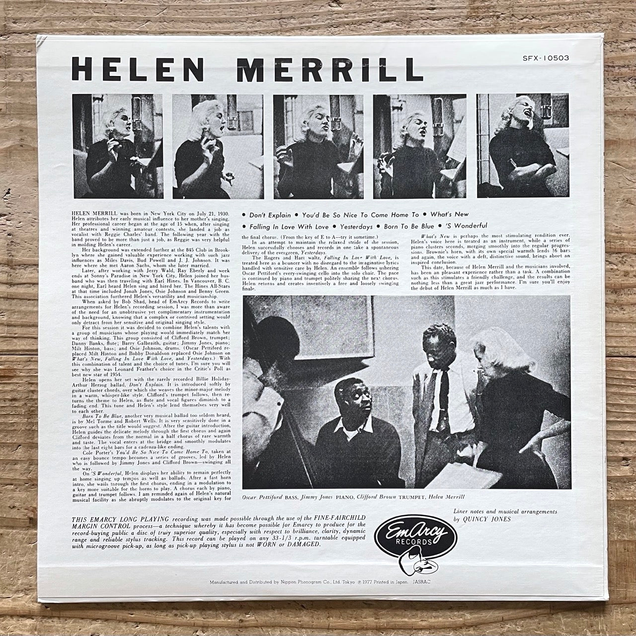 HELEN MERRILL with CLIFFORD BROWN on Emarcy - Japan Mercury LP NM SFX-10503