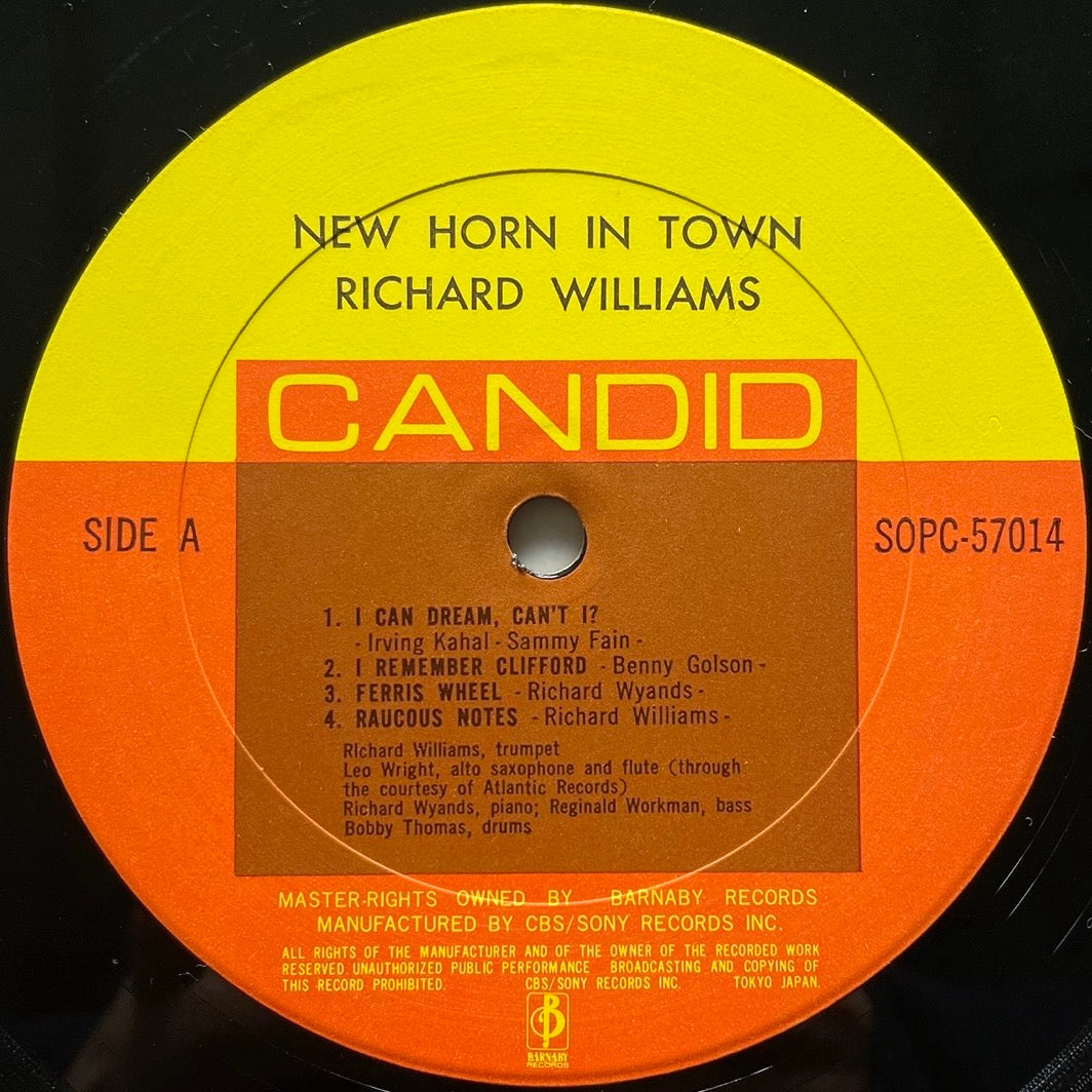 RICHARD WILLIAMS / NEW HORN IN TOWN on Candid - Japan LP SOPC-57014