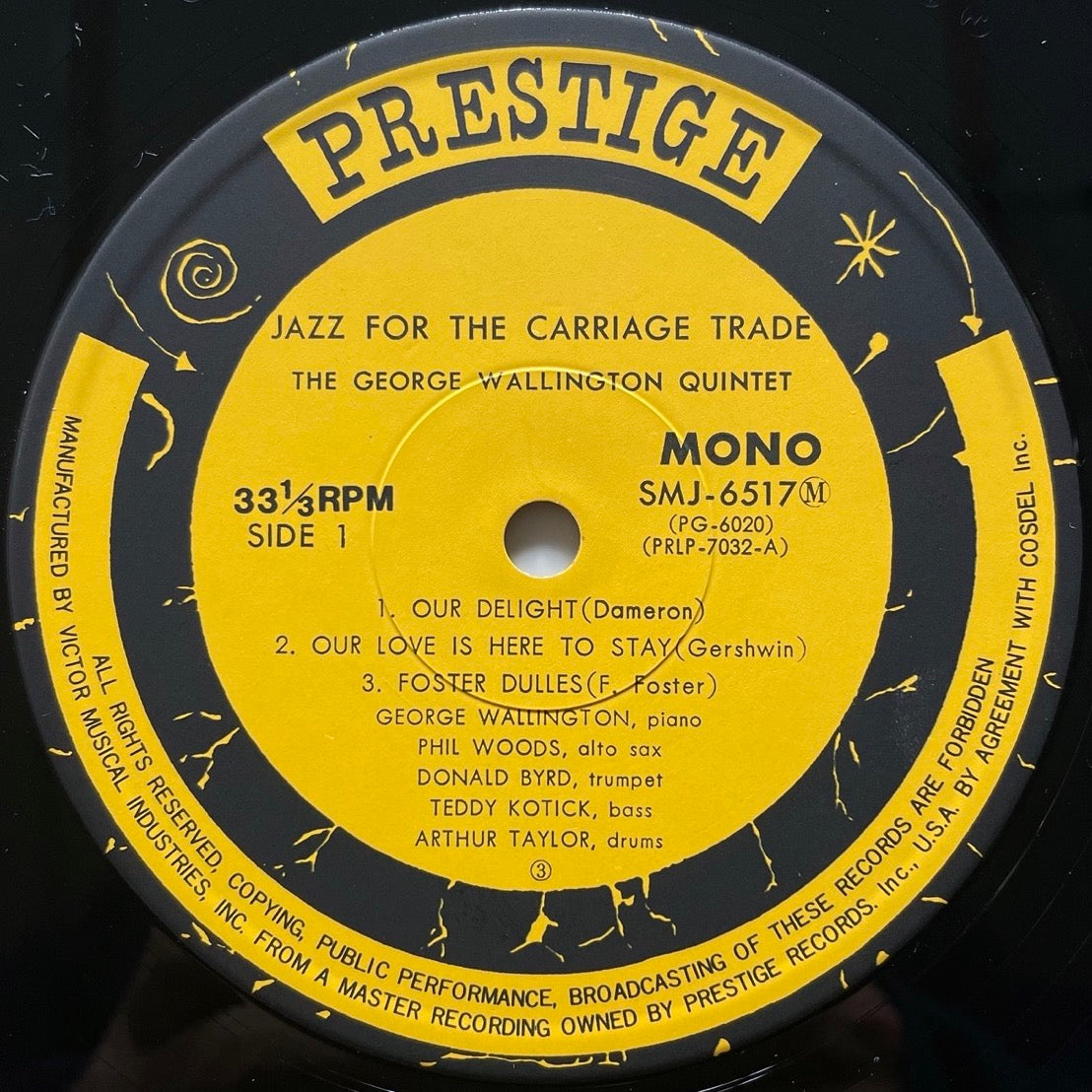 GEORGE WALLINGTON QUINTET / JAZZ FOR THE CARRIAGE TRADE - Japan Prestige MONO LP NM SMJ-6517 obi