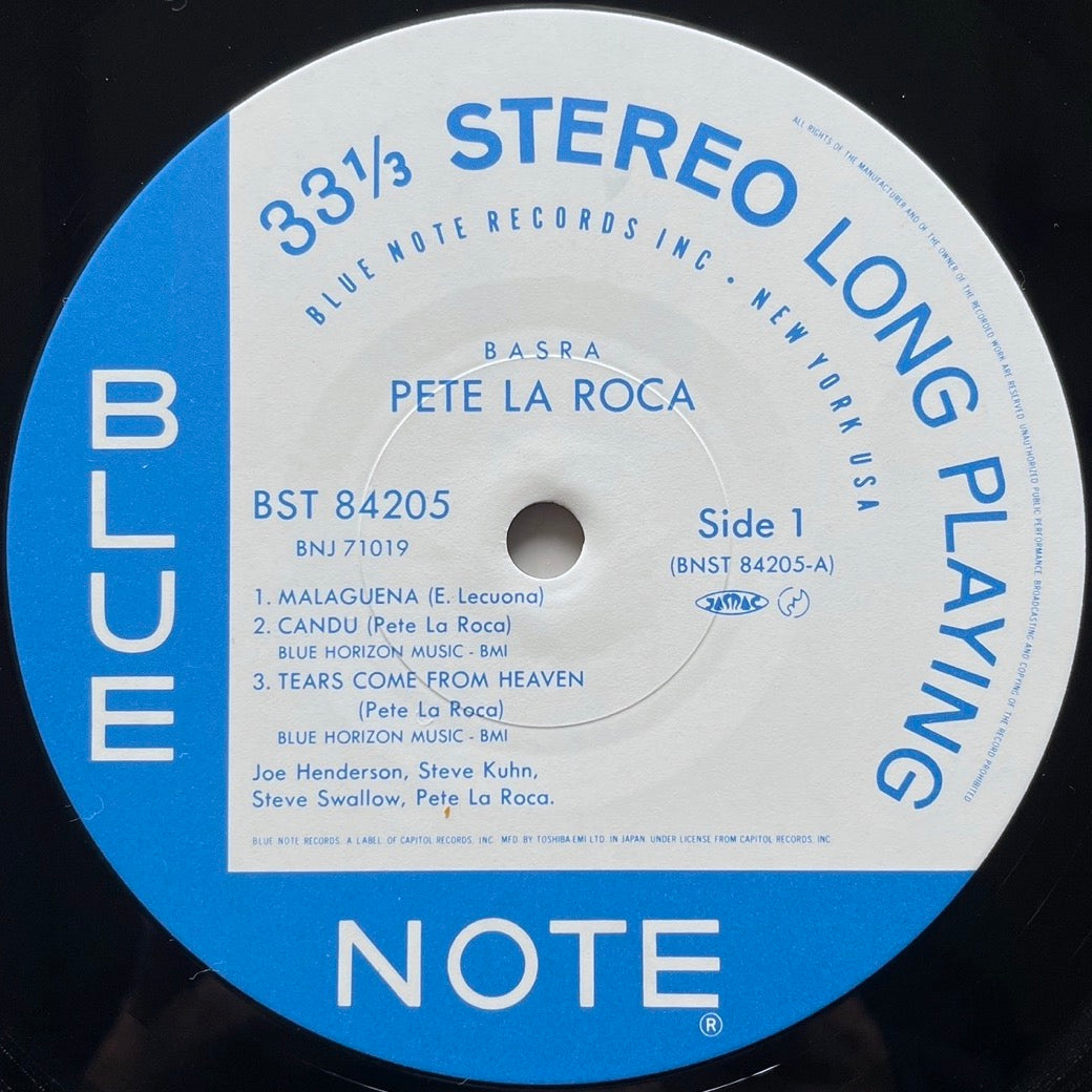 PETE LA ROCA / BASRA on Blue Note - Japan LP BNJ-71019