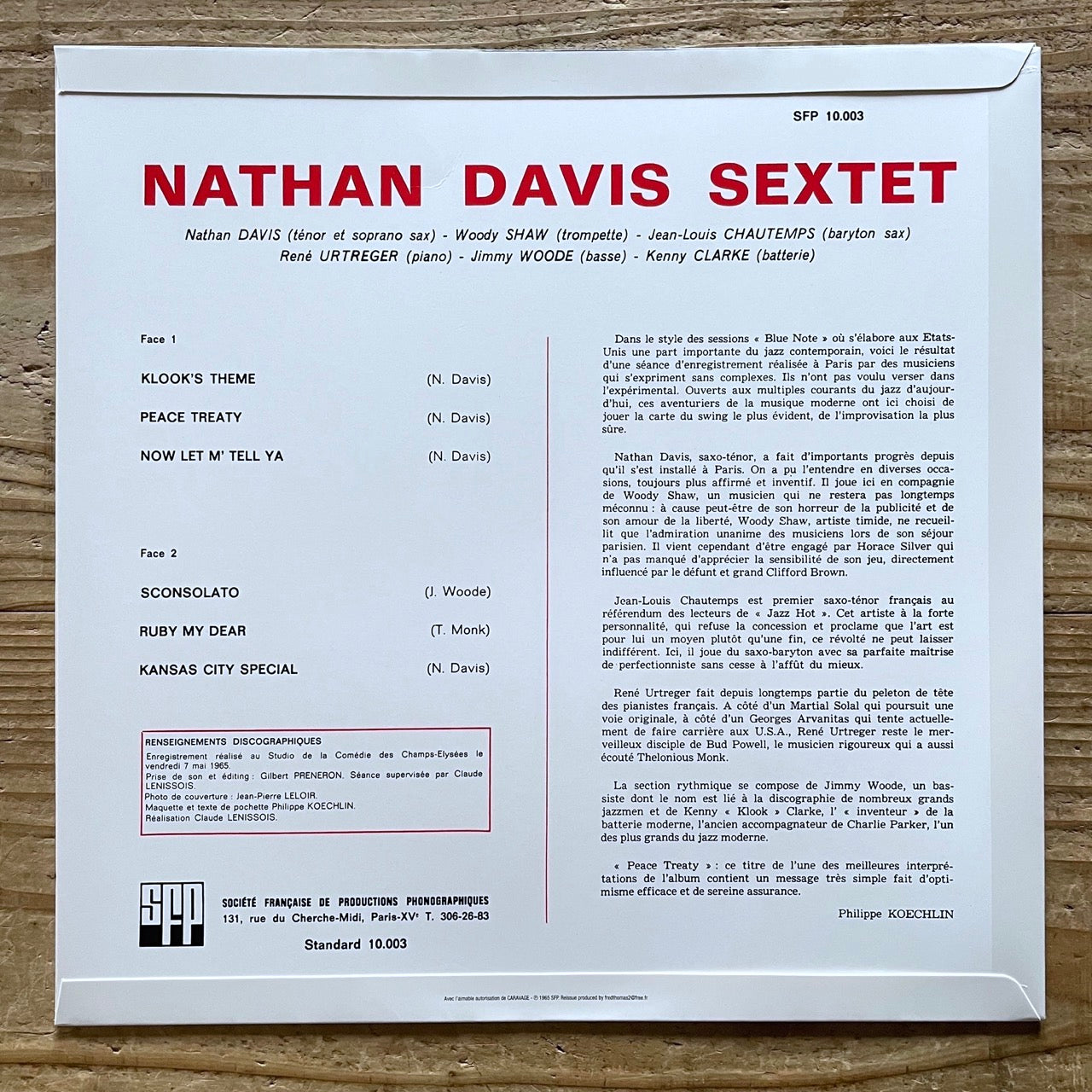 NATHAN DAVIS / PEACE TREATY on SFP - Japan Heavy Vinyl LP NM