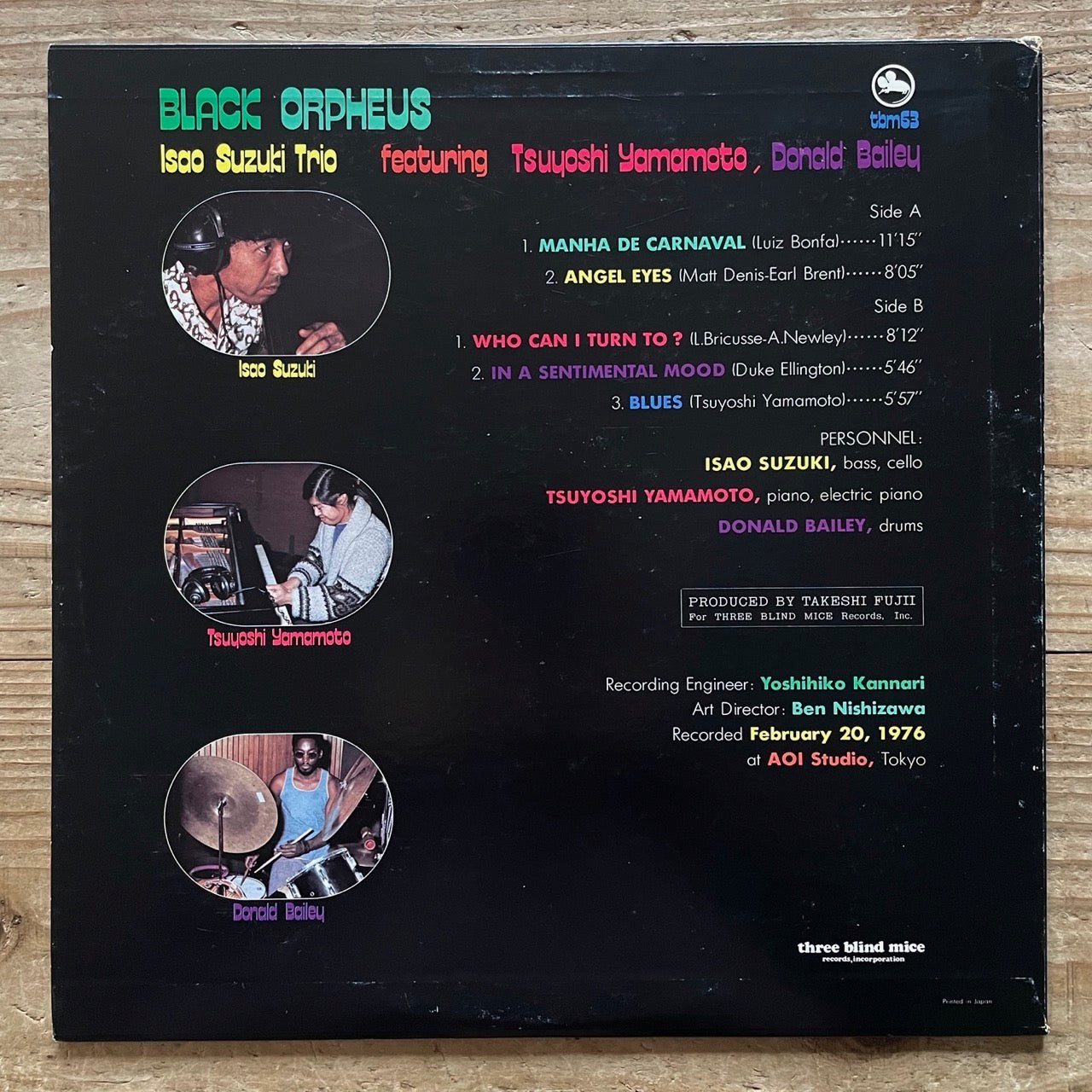 ISAO SUZUKI TRIO / BLACK ORPHEUS on Three Blind Mice - Japan Original LP TBM-63