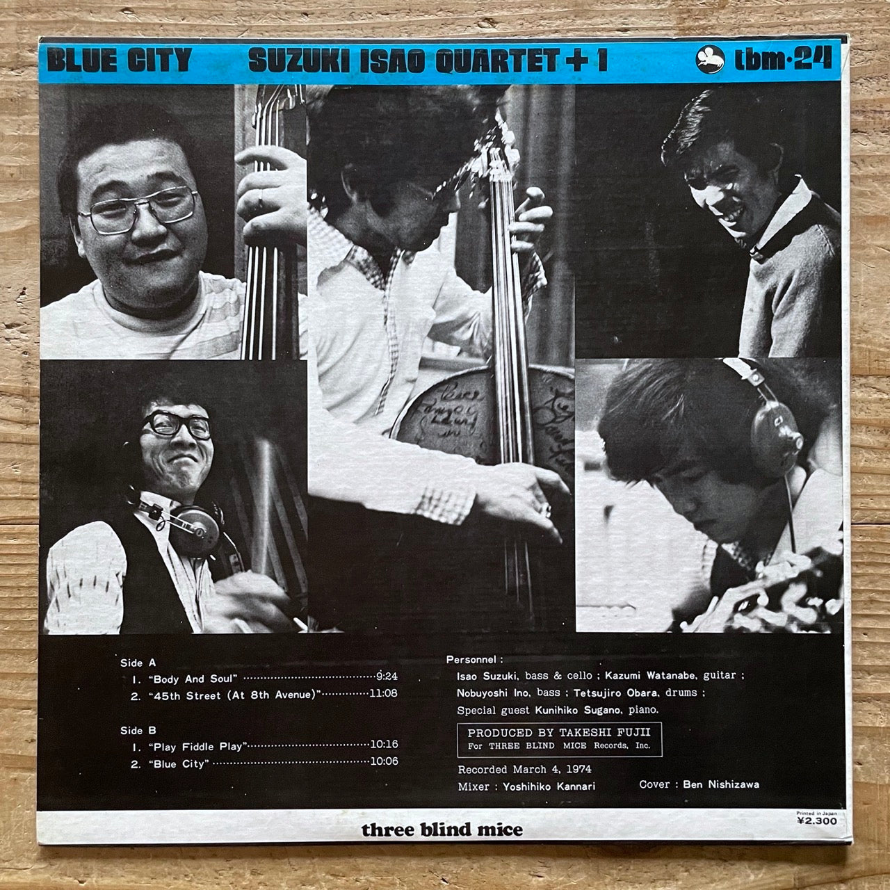 ISAO SUZUKI QUARTET + 1 / BLUE CITY on Three Blind Mice - Japan Original LP TBM-24