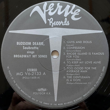 BLOSSOM DEARIE / SOUBRETTE - SINGS BROADWAY HIT SONGS - Japan Verve LP NM POJJ-1608