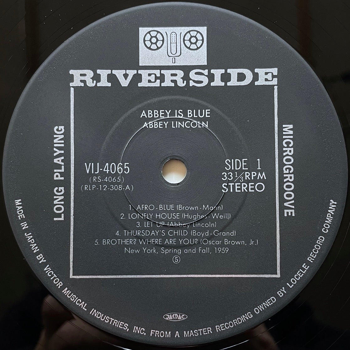 ABBEY LINCOLN / ABBEY IS BLUE on Riverside - Japan LP NM VIJ-4065
