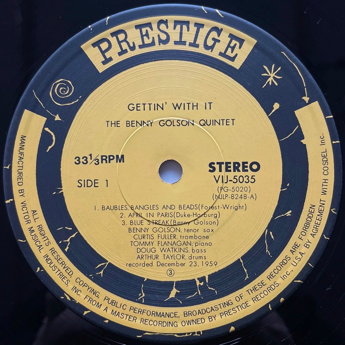 BENNY GOLSON / GETTIN' WITH IT on New Jazz - Japan LP VIJ-5035