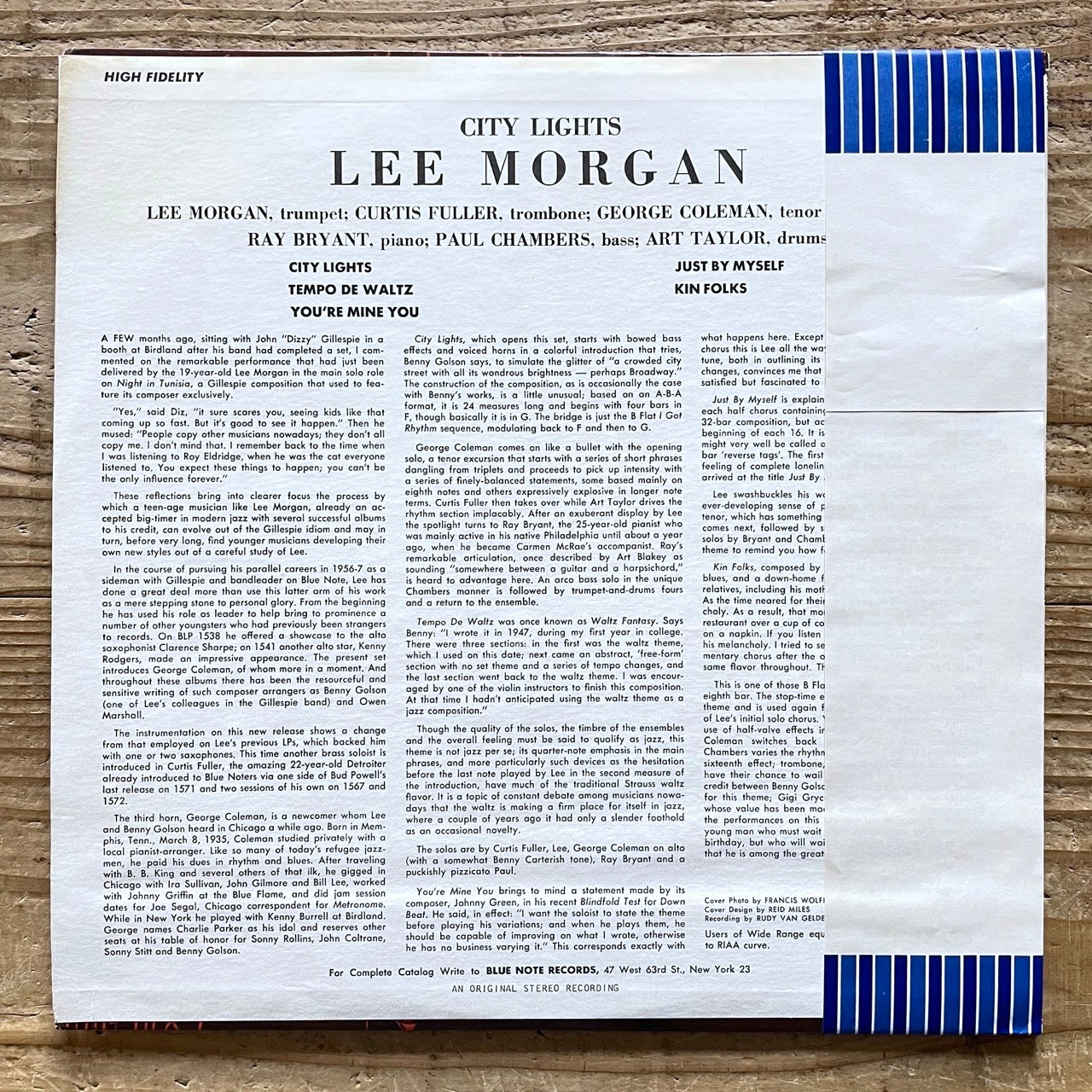 LEE MORGAN / CITY LIGHTS - US BLUE NOTE UA STEREO LP BST-81575