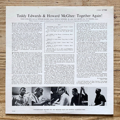 TEDDY EDWARDS & HOWARD McGHEE / TOGETHER AGAIN on Contemporary - Japan King LP K20P-6608