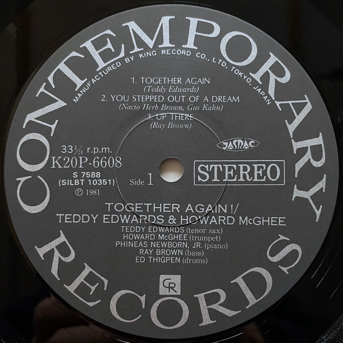 TEDDY EDWARDS & HOWARD McGHEE / TOGETHER AGAIN on Contemporary - Japan King LP K20P-6608