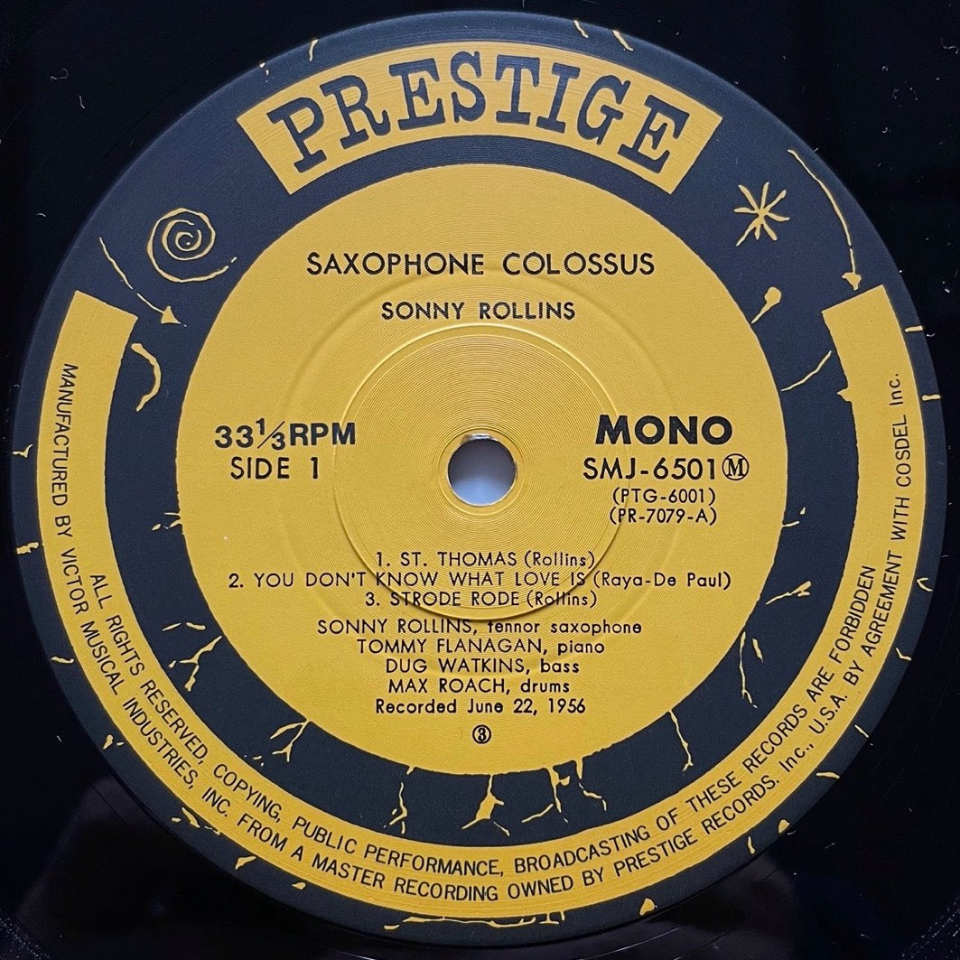 SONNY ROLLINS / SAXOPHONE COLOSSUS on Prestige - Japan MONO LP NM SMJ-6501