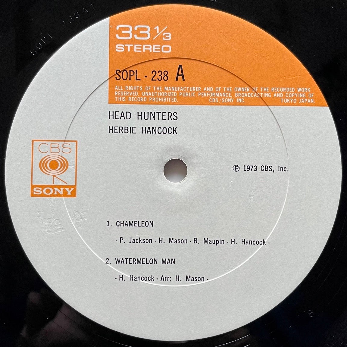 HERBIE HANCOCK / HEAD HUNTERS on CBS/SONY - Japan LP NM SOPL-238