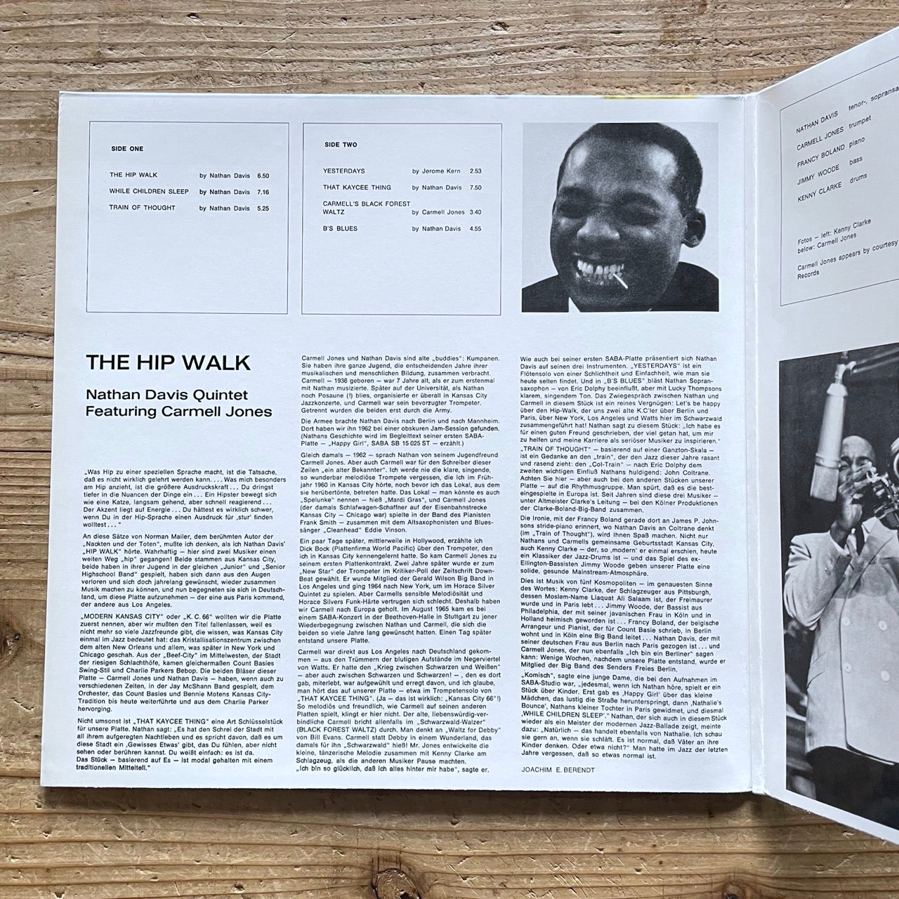 NATHAN DAVIS QUINTET / HIP WALK feat. Carmell Jones on German Saba  Speakers Corner reissue