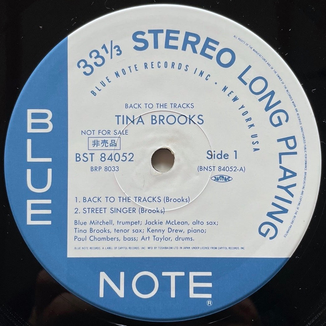TINA BROOKS / BACK TO THE TRACKS on Blue Note - Japan Original PROMO LP NM BRP-8033