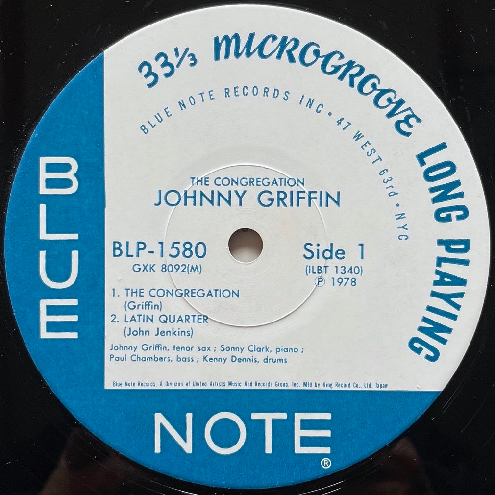 JOHNNY GRIFFIN / THE CONGREGATION on Blue Note - Japan King LP GXK-8092
