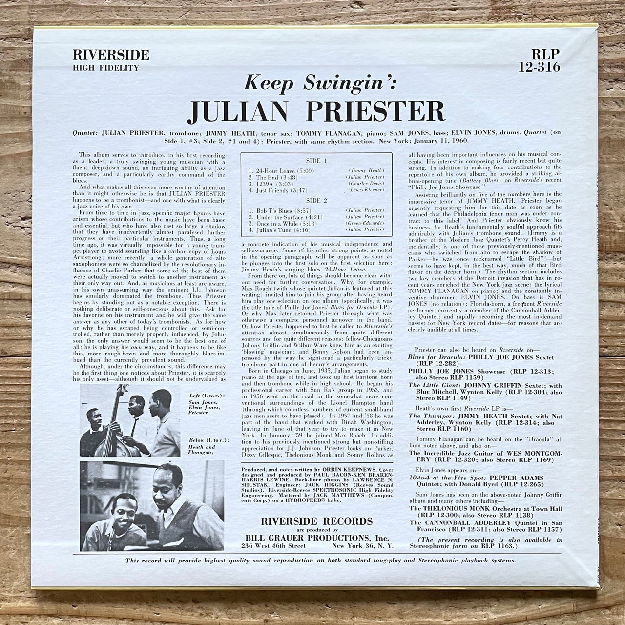 JULIAN PRIESTER / KEEP SWINGIN' on Riverside - Japan LP NM VIJJ-30041
