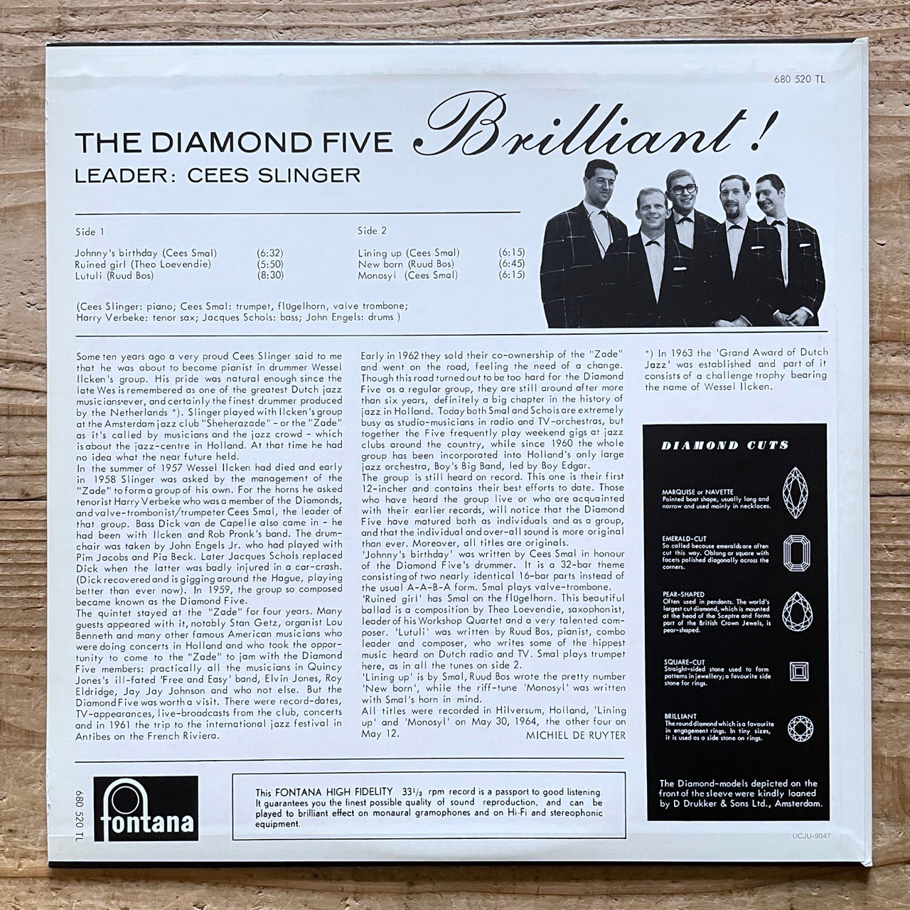 DIAMOND FIVE / BRILLIANT! on Dutch Fontana - Japan Heavy Vinyl LP NM UCJU-9047