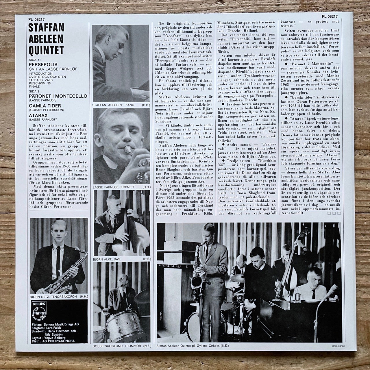 STAFFAN ABELEEN QUINTET / PERSEPOLIS - Swedish Philips LP Japan reissue NM UCJU-9085 obi