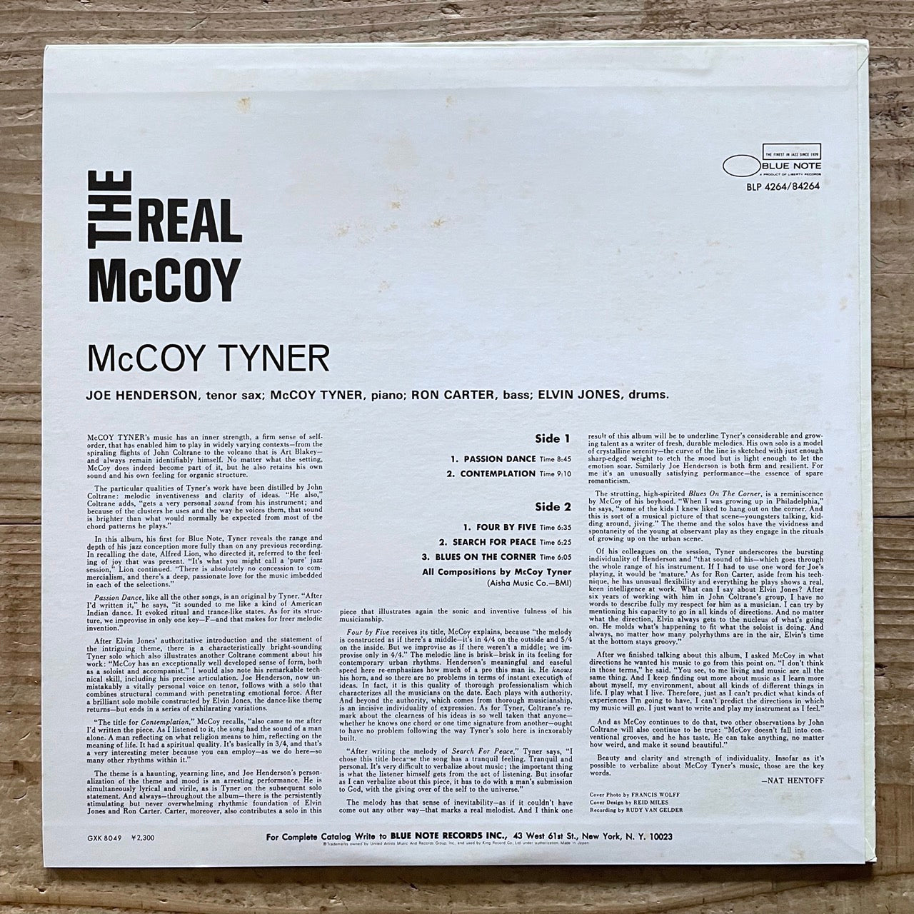 McCOY TYNER / REAL McCOY on Blue Note - Japan King LP GXK-8049