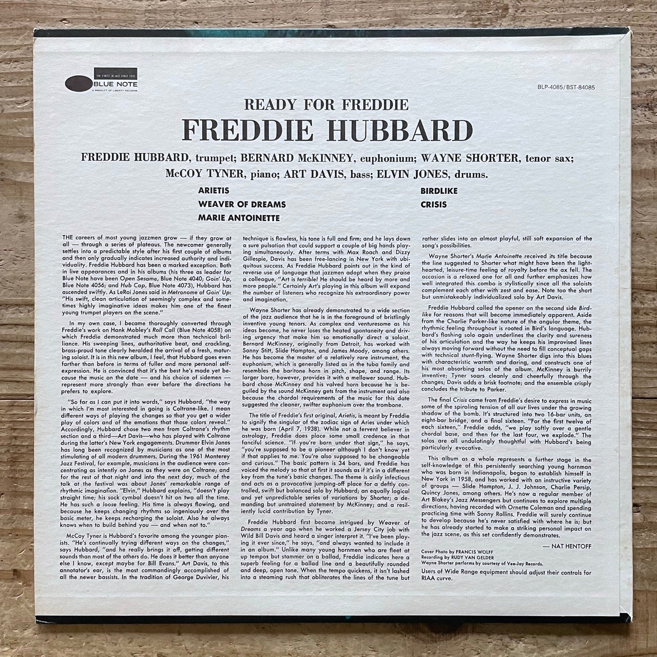 FREDDIE HUBBARD / READY FOR FREDDIE on Blue Note - US Liberty BST-84085