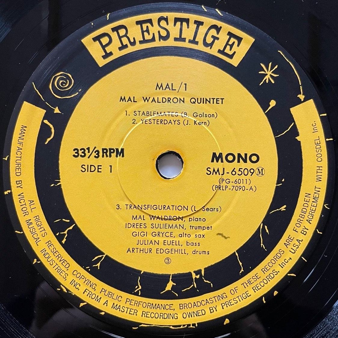 MAL WALDRON QUINTET / MAL-1 on Prestige - Japan MONO LP SMJ-6509
