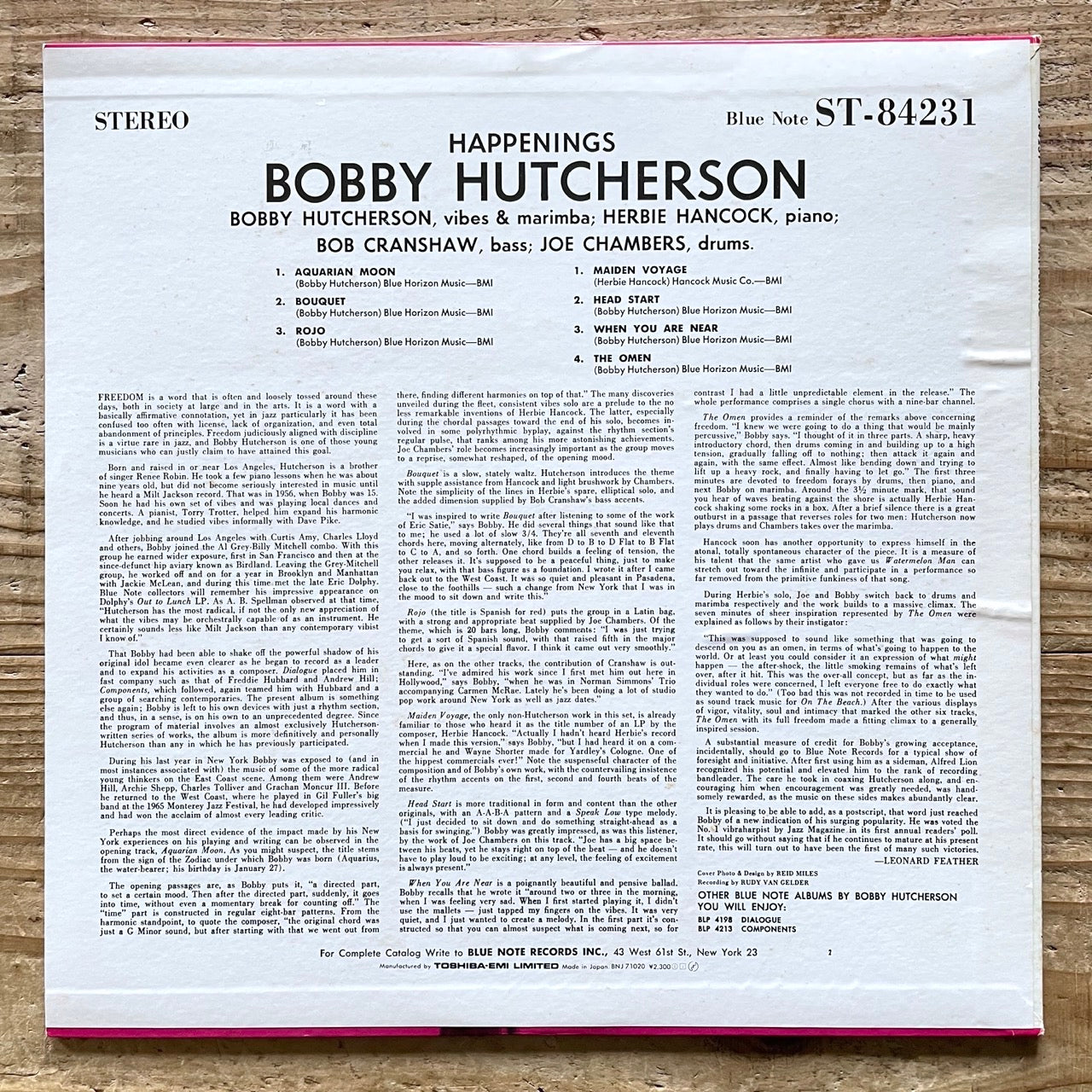 BOBBY HUTCHERSON / HAPPENINGS on Blue Note - Japan LP NM BNJ-71020