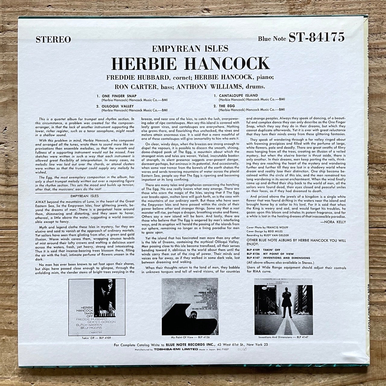 HERBIE HANCOCK / EMPYREAN ISLES on Blue Note - Japan LP NM BNJ-71027
