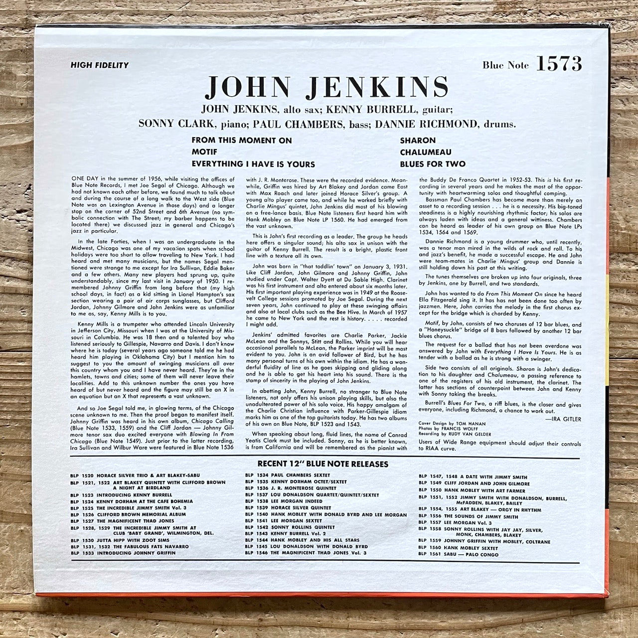 JOHN JENKINS - KENNY BURRELL - US Blue Note UA MONO LP BLP 1573