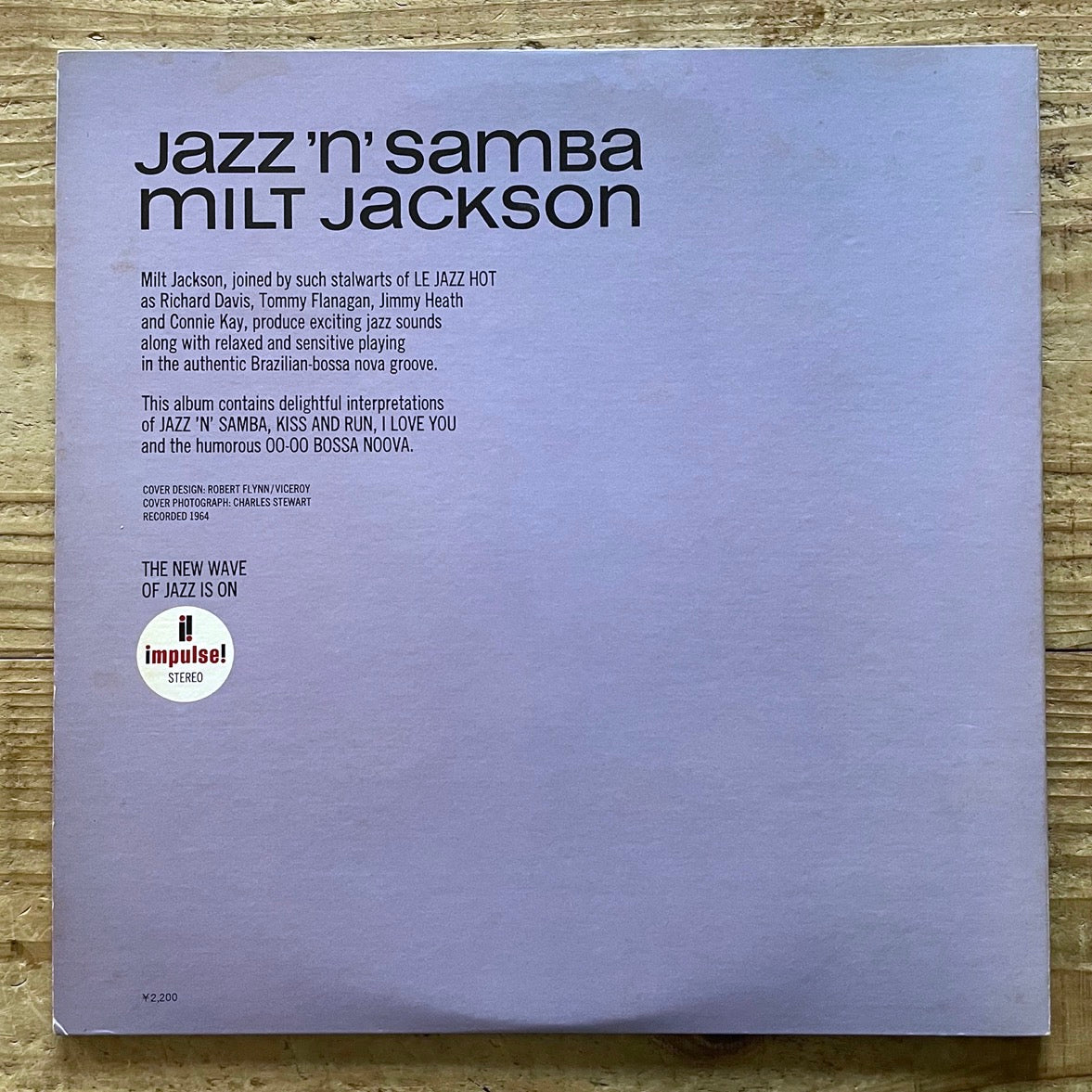 MILT JACKSON / JAZZ 'N' SAMBA on Impulse - Japan LP GF YP-8511-AI
