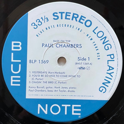 PAUL CHAMBERS / BASS ON TOP on Blue Note - Japan LP BLP 1569